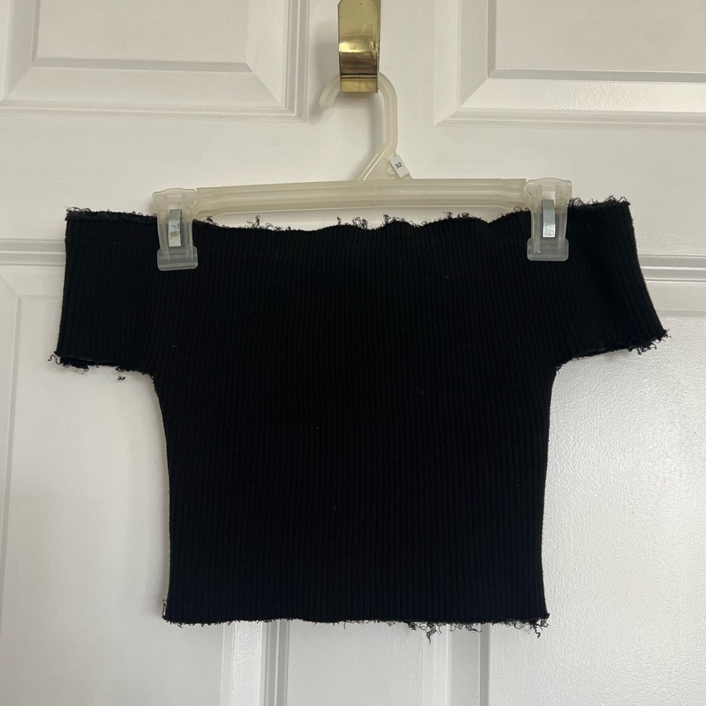 Sage the Label off shoulder crop.
